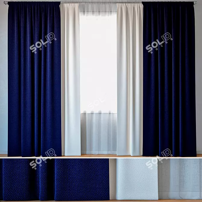 Elegant Tulle Curtains - ROHI Credo 3D model image 1