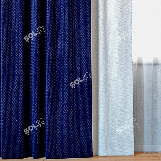 Elegant Tulle Curtains - ROHI Credo 3D model image 2