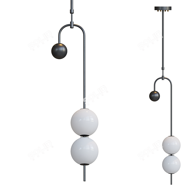 Modern U-Shaped Ceiling Lamp - Lampatron Tonder 3D model image 1