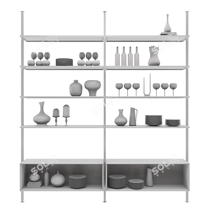 Versatile Shelving Unit: 3ds Max 2013, FBX, Textures, Corona Mat 3D model image 2