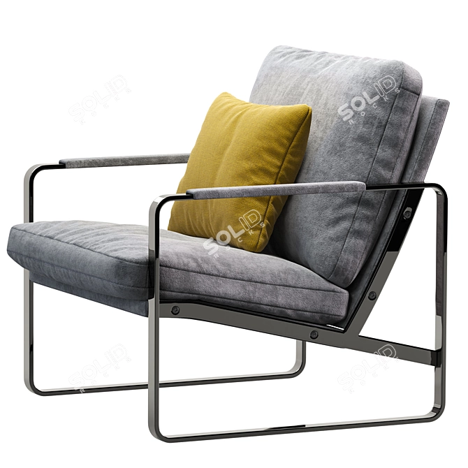 Fabricius Knoll Armchair: Sleek, Modern Design 3D model image 2