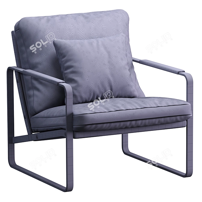 Fabricius Knoll Armchair: Sleek, Modern Design 3D model image 3