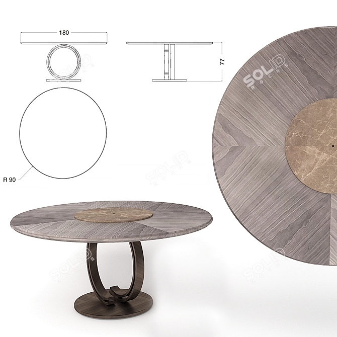 Blue Moon Round Dining Table 3D model image 3