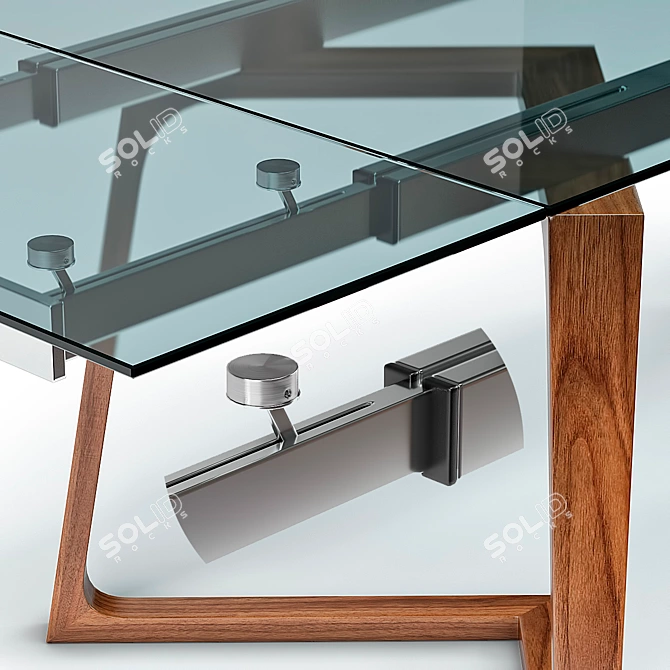 Title: Modani Allister Extendable Dining Table - Sleek and Versatile 3D model image 2