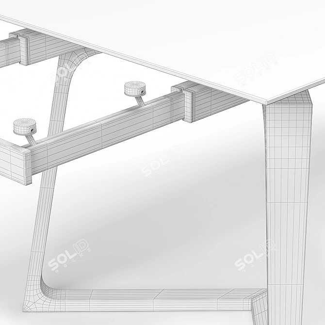 Title: Modani Allister Extendable Dining Table - Sleek and Versatile 3D model image 3