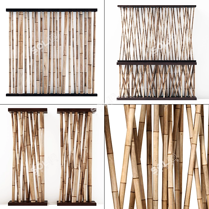 Bamboo Cafe Wall Decor 3D model image 1