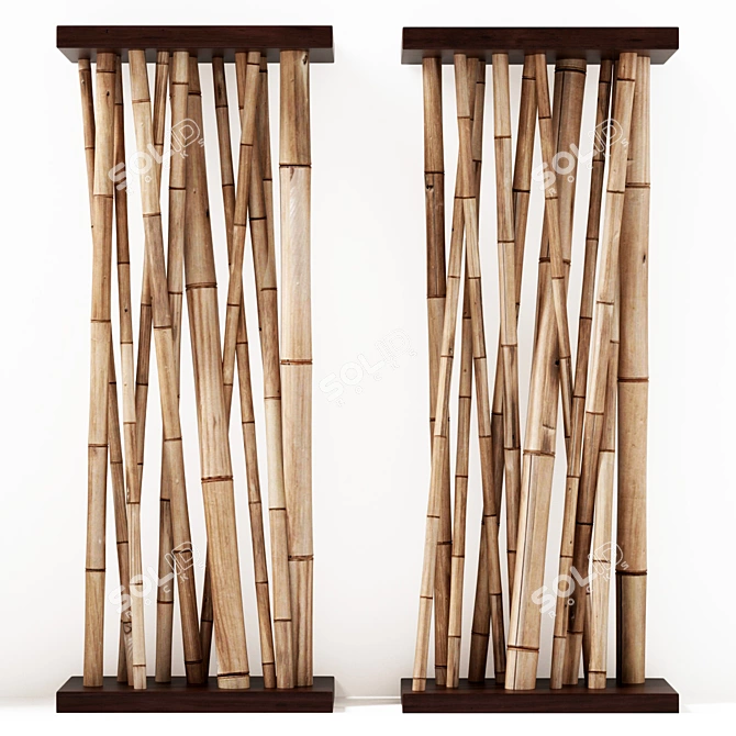 Bamboo Cafe Wall Decor 3D model image 2