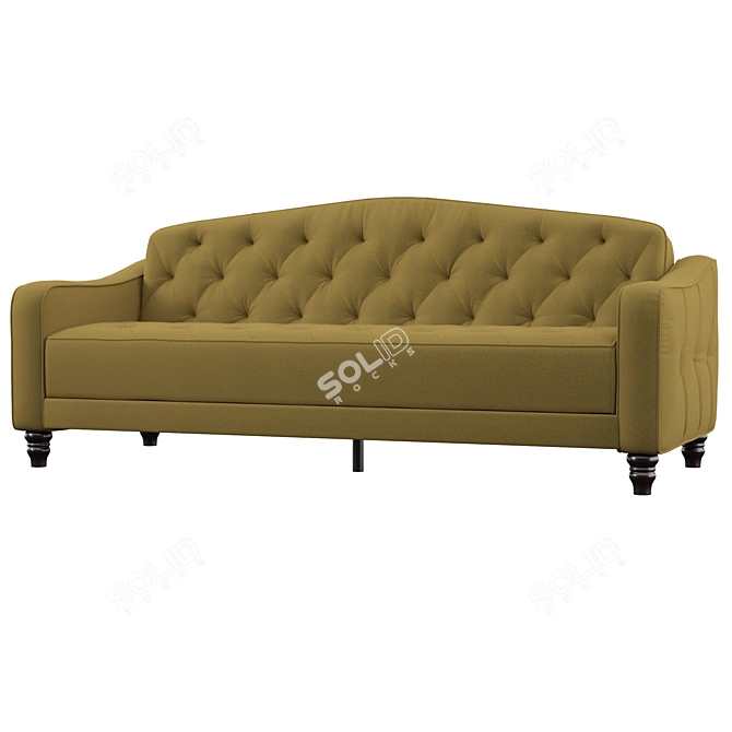 Retro Tufted Sofa Bed 3D model image 1