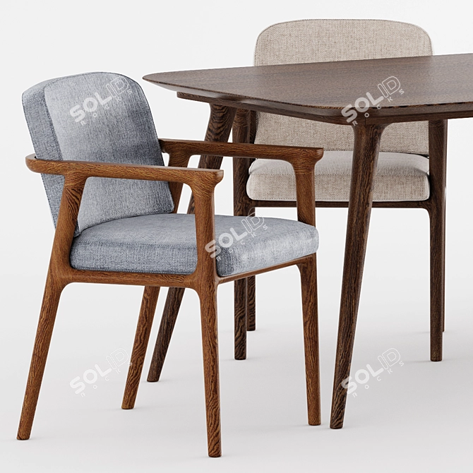 Elegant Zio Dining Set by Moooi 3D model image 2
