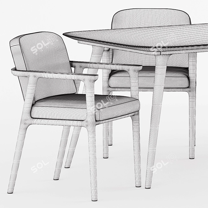 Elegant Zio Dining Set by Moooi 3D model image 3