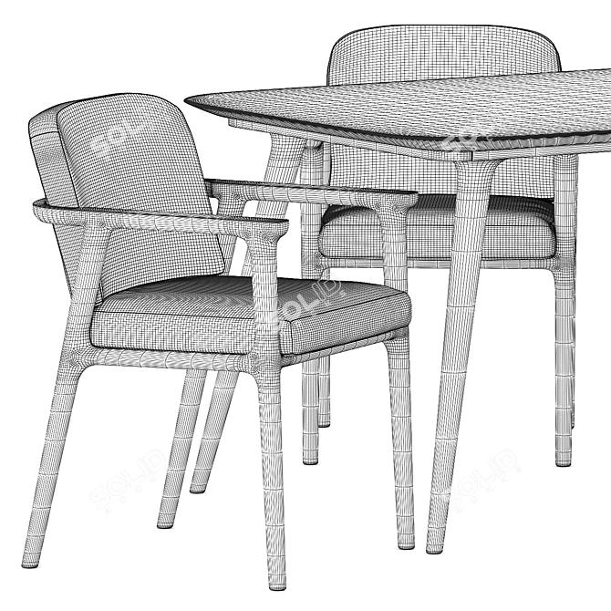Elegant Zio Dining Set by Moooi 3D model image 5