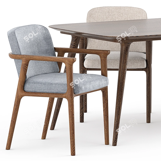 Elegant Zio Dining Set by Moooi 3D model image 6