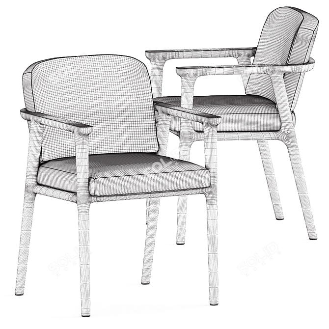 Modern Elegance: Zio Dining Chair 3D model image 6