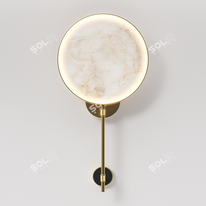 Elegant Brass and Marble Lamp 3D model image 1