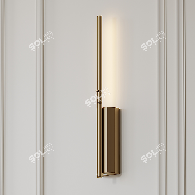 Elegant Brass Wall Lamp 3D model image 2