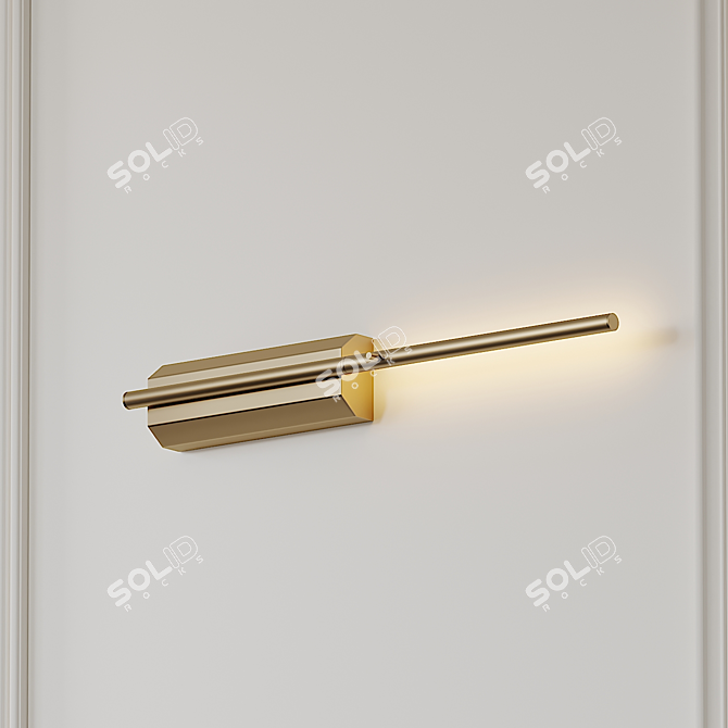 Elegant Brass Wall Lamp 3D model image 3