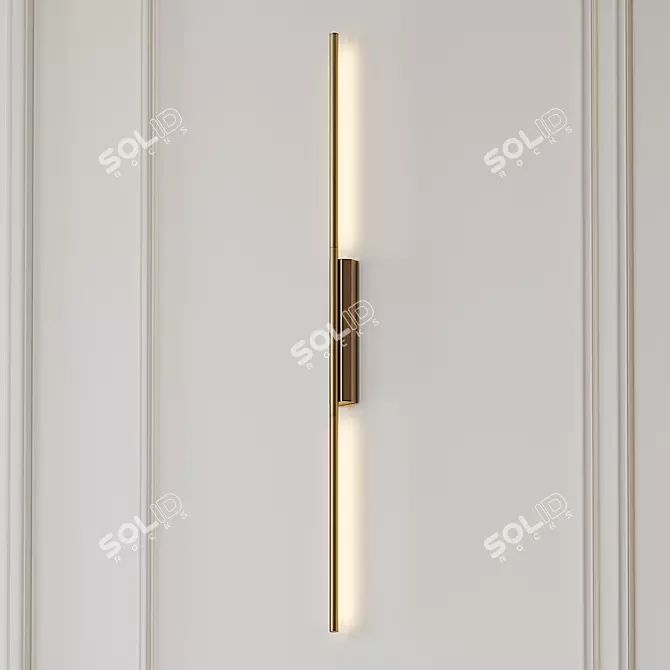 Satin Brass Double Reading Wall Lamp 3D model image 1