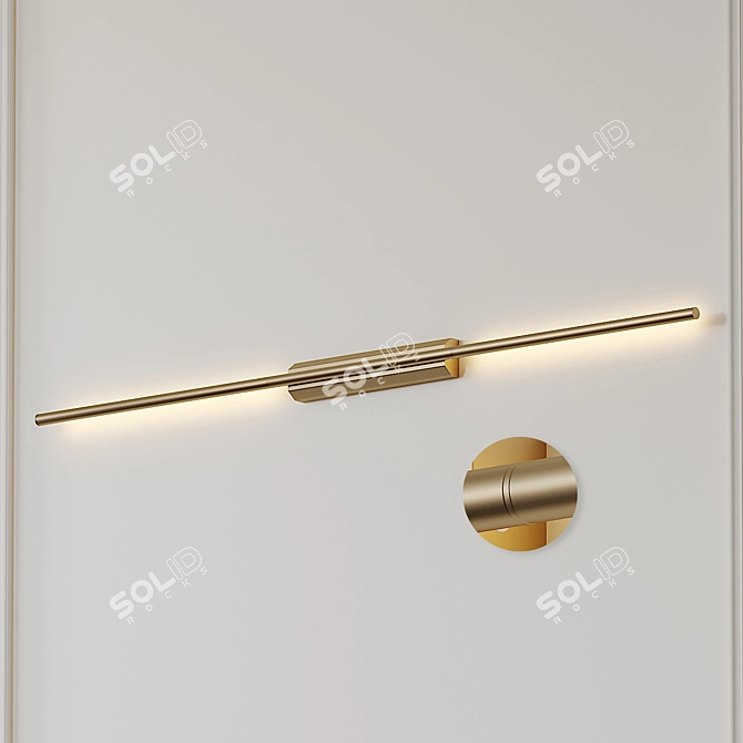 Satin Brass Double Reading Wall Lamp 3D model image 2