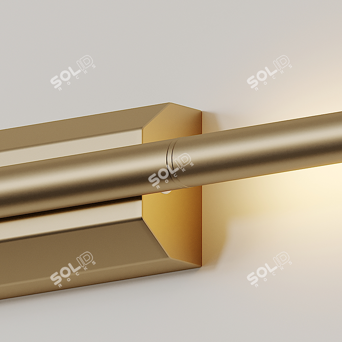 Satin Brass Double Reading Wall Lamp 3D model image 3