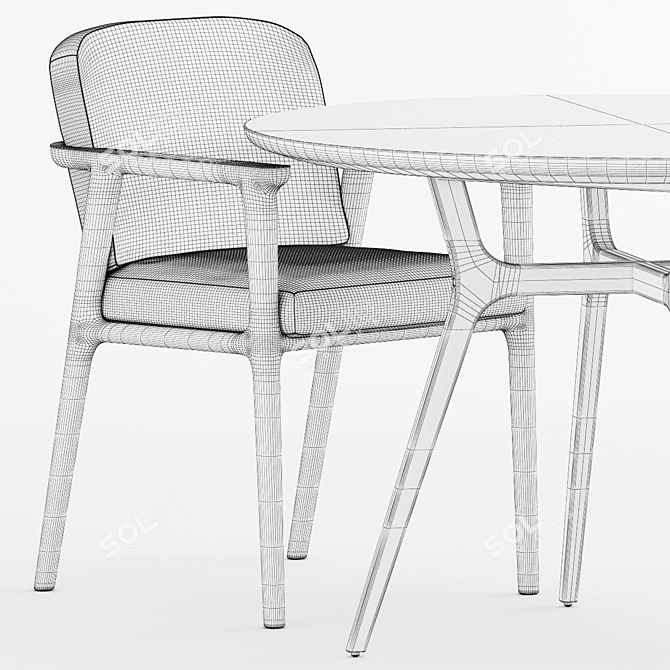 Modern Elegance: REN Dining Table & Zio Chair 3D model image 3