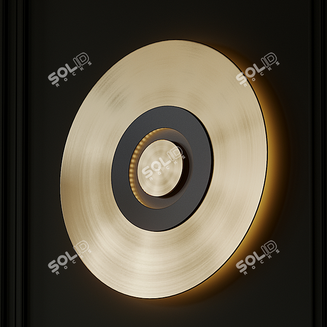 Satin Brass Earth Sober Wall Lamp 3D model image 1