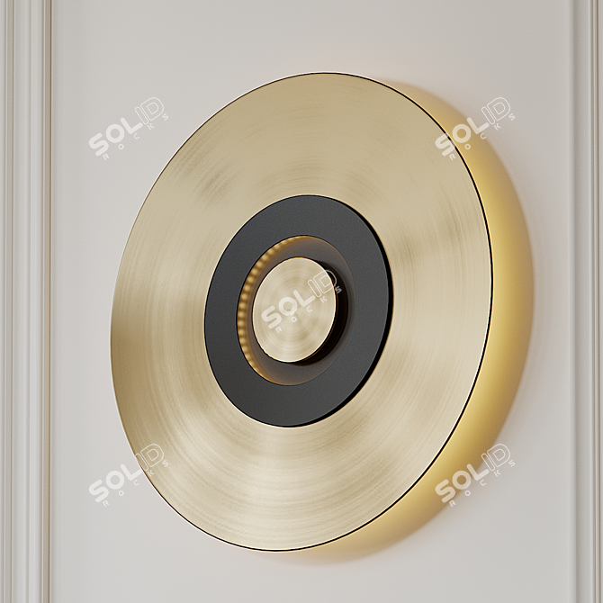 Satin Brass Earth Sober Wall Lamp 3D model image 2