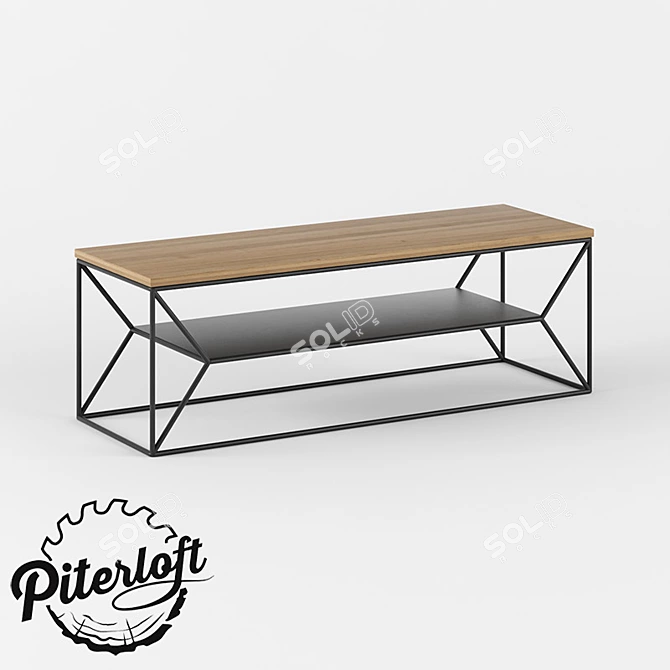 Industrial Loft TV Stand 3D model image 1