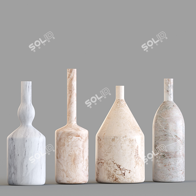 Timeless Beauty: Morandi-inspired Decorative Bottles 3D model image 2