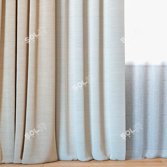 Elegant Curtains Set | ROHI Topia 3D model image 2