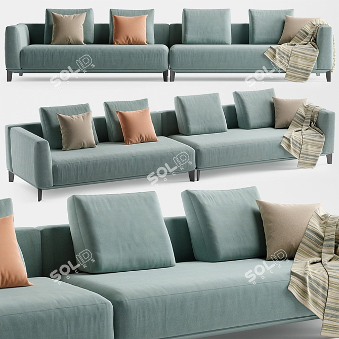 Albertasalotti Dylan 2-Seater Sofa 3D model image 1