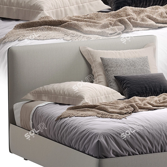 Sleek Ribbon Bed: Modern Luxury Design 3D model image 2