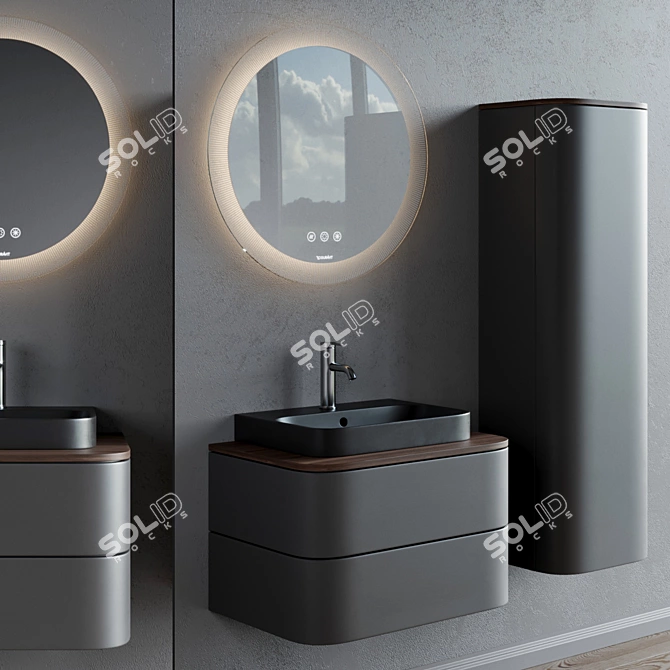 Duravit Happy D.2 Plus: Sleek Vanity Unit 3D model image 1