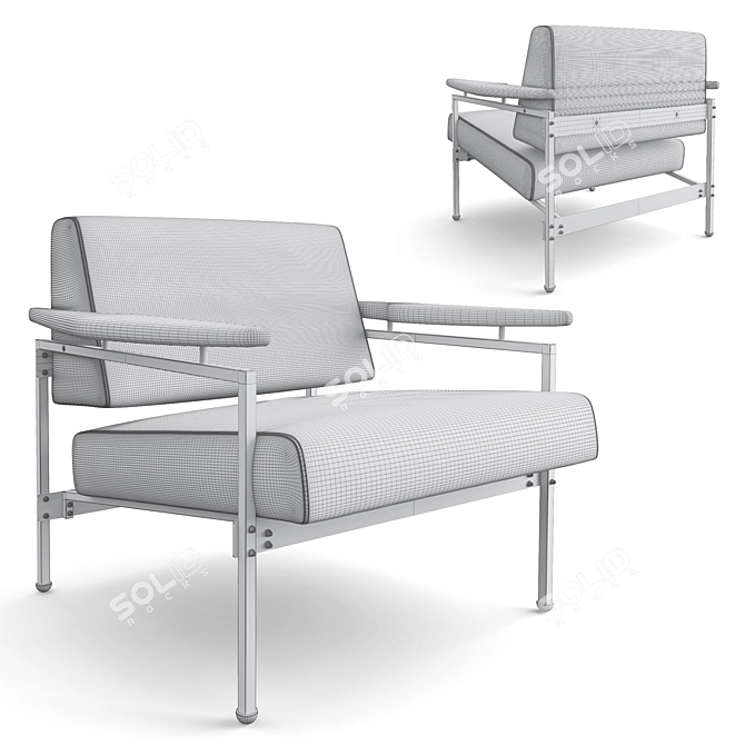 Sleek Beto Lounge Chair: Classic Design, Premium Materials 3D model image 3