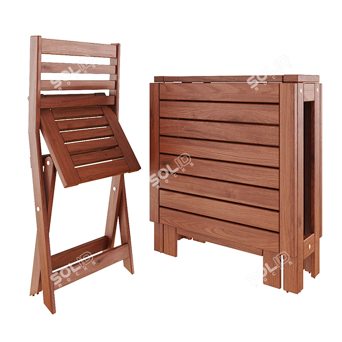 Foldable Outdoor Dining Set 3D model image 3