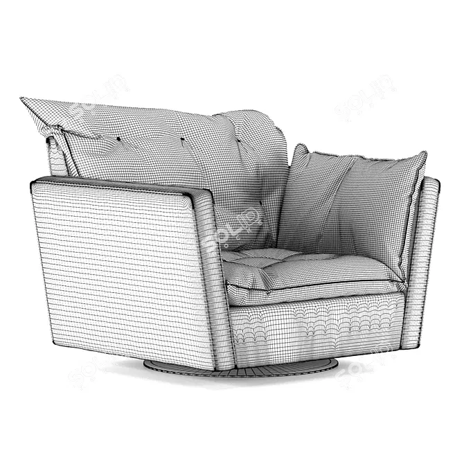 Sorrento by Baxter: Designer Armchair 3D model image 3