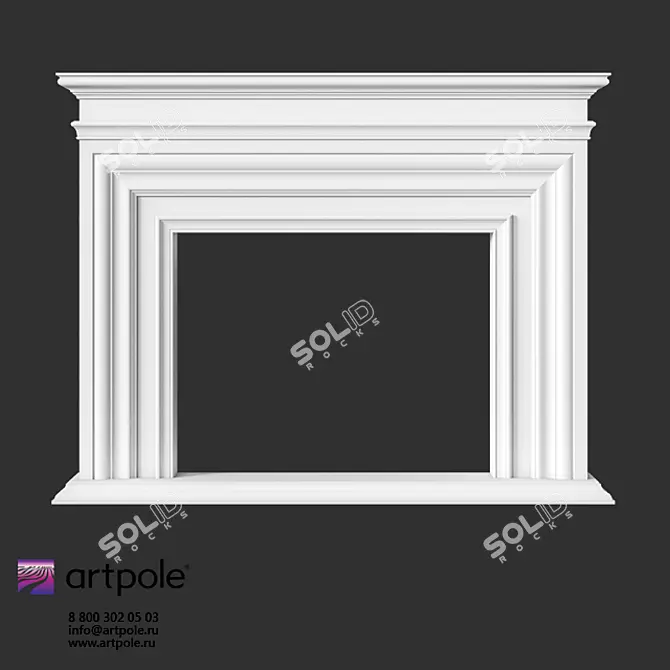 OM Plaster Decorative Fireplace | Artpole 3D model image 1