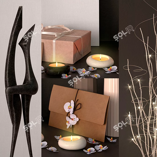 Glowing Branches Decor Set 3D model image 2