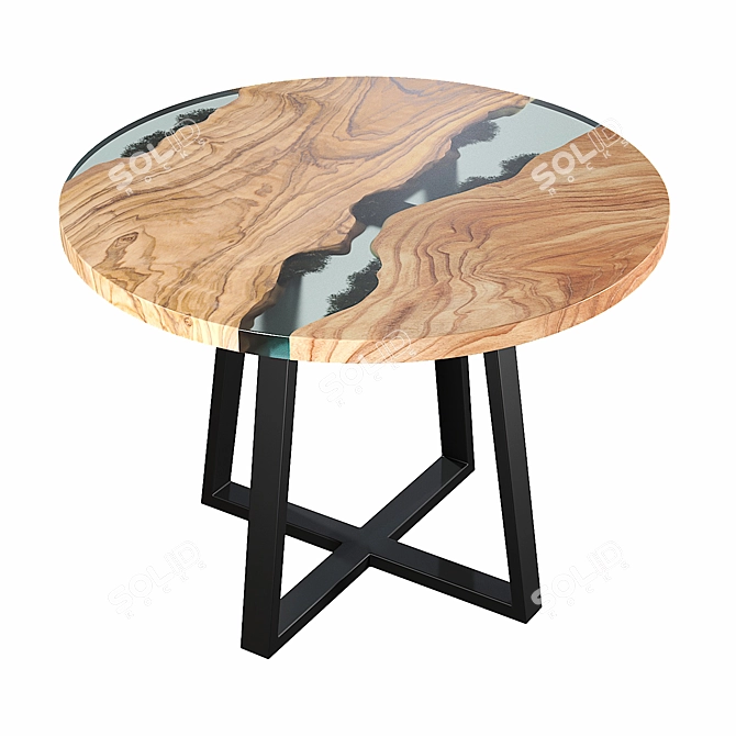 Rustic Slab Table 3D model image 1