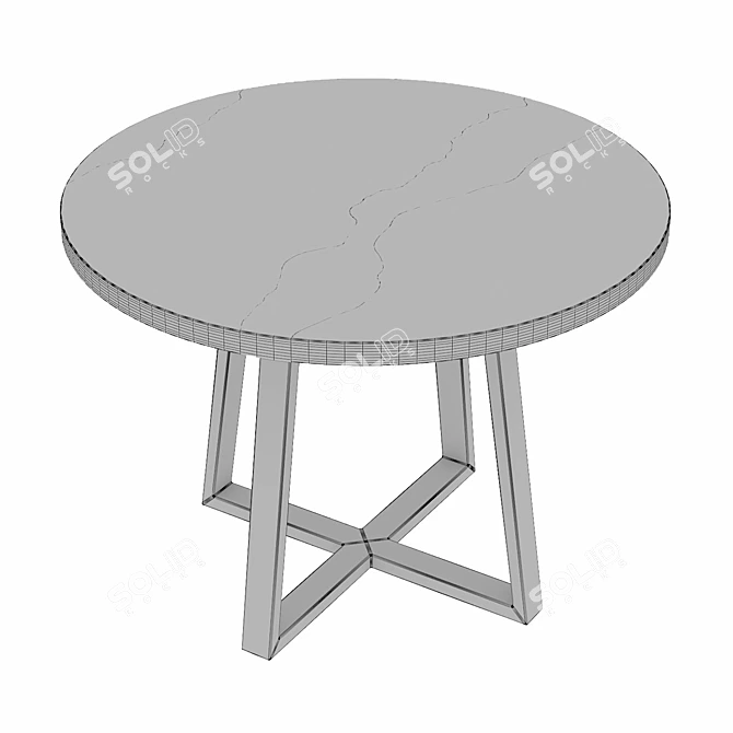 Rustic Slab Table 3D model image 2