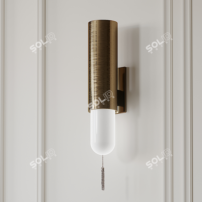 Elegant Aged Bronze Wall Sconce 3D model image 1