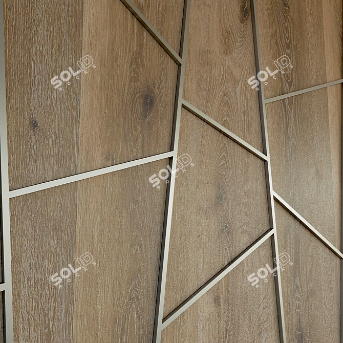 Elegant Wood Wall Panel 3D model image 2
