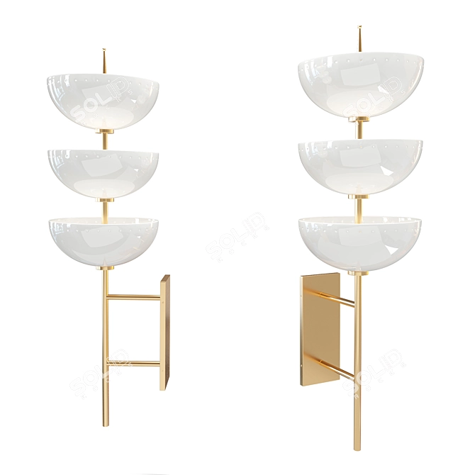 Lisbon Sconce: Elegant Enamel and Brass Wall Light 3D model image 1