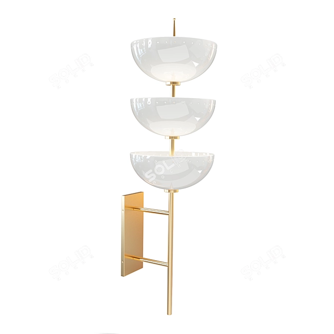 Lisbon Sconce: Elegant Enamel and Brass Wall Light 3D model image 2
