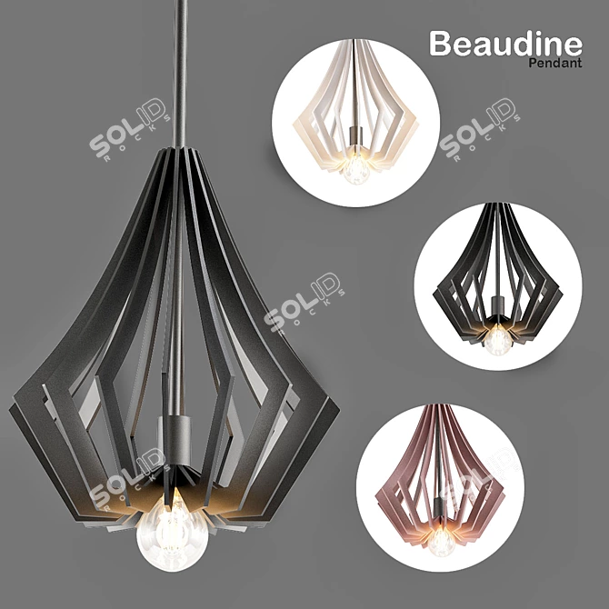 Beaudine Pendant: Modern Elegance in a Compact Design 3D model image 1