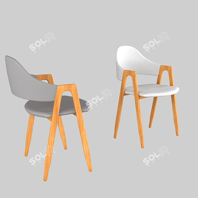 Halmar K247 Steel Frame Chair 3D model image 2