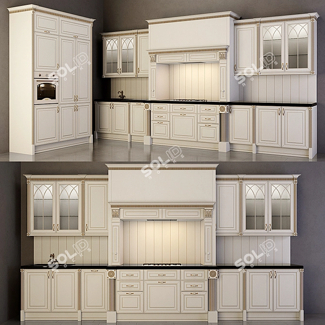 Nicole Kitchen Unit with Delonghi Appliances 3D model image 1