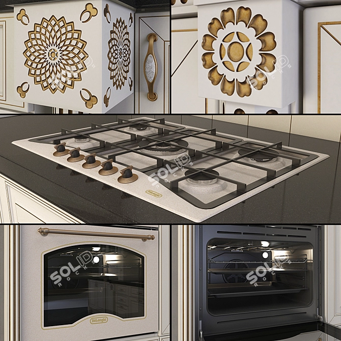 Nicole Kitchen Unit with Delonghi Appliances 3D model image 2