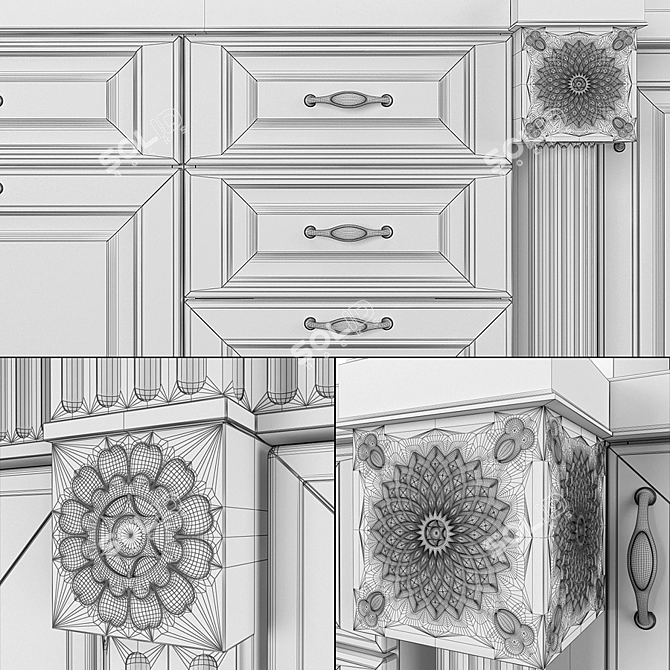 Nicole Kitchen Unit with Delonghi Appliances 3D model image 3