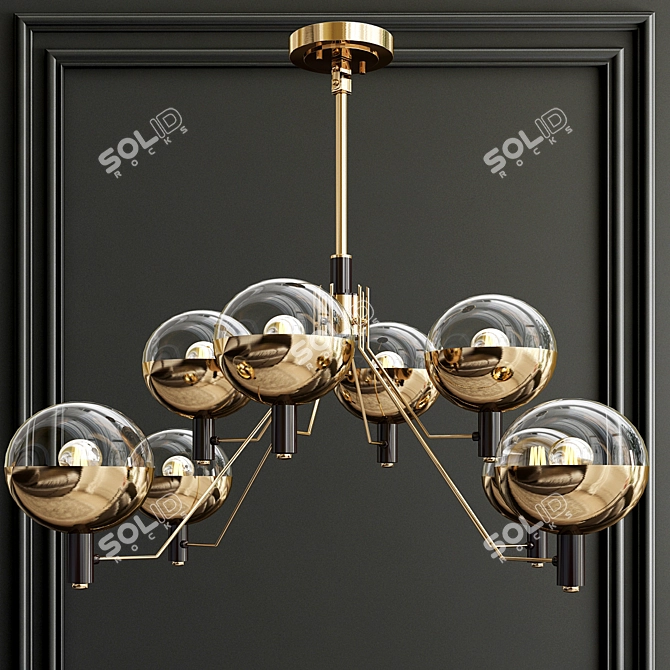 Modern Glass Pendant Chandelier 3D model image 1