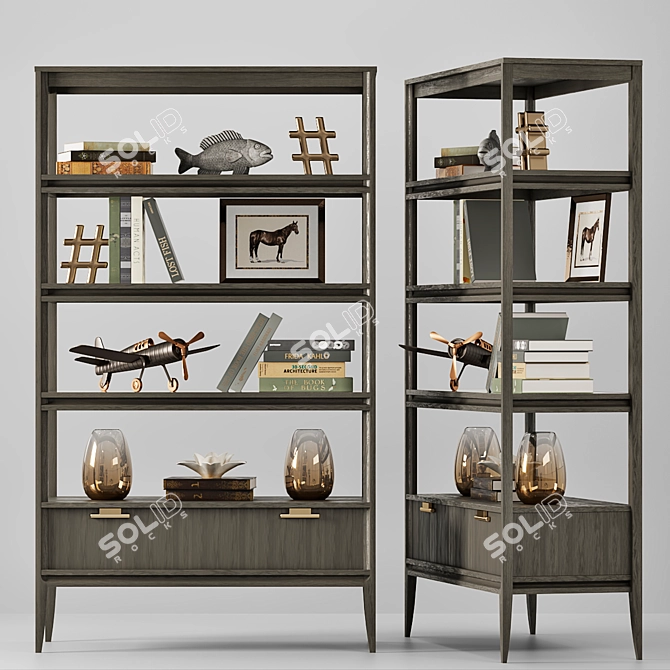 Dantone City Showcase with Drawer: Elegant and Functional 3D model image 1